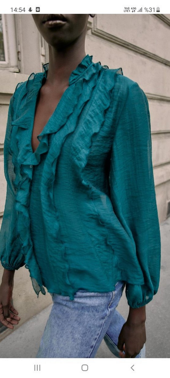 Fırfır Detaylı Kadın Gömlek #zara - Görsel 2