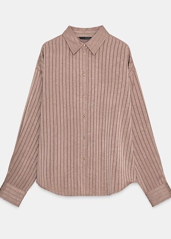#zara #kahverengi #saten #gömlek - Görsel 7