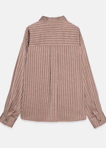 #zara #kahverengi #saten #gömlek - Görsel 6