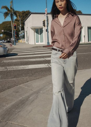 #zara #kahverengi #saten #gömlek - Görsel 2