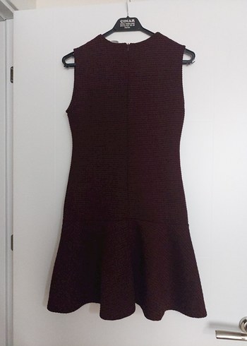 #zara #Bordo Yüksek Yakalı Kolsuz Mini #Elbise - Görsel 5