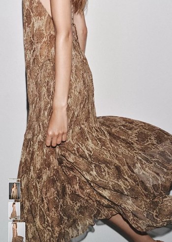 #Bohem #Yılan #Desenli #Uzun V Yakalı #zara #Elbise sırt dekolte - Görsel 6