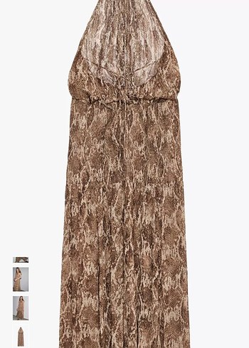 #Bohem #Yılan #Desenli #Uzun V Yakalı #zara #Elbise sırt dekolte - Görsel 3