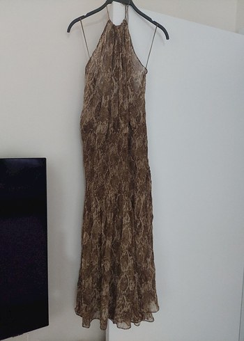 #Bohem #Yılan #Desenli #Uzun V Yakalı #zara #Elbise sırt dekolte - Görsel 9