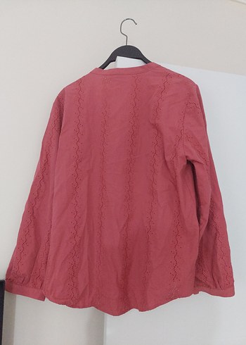 #Pembe #zara #fisto Bohem V Yaka Pamuklu Kadın Gömlek - Görsel 11