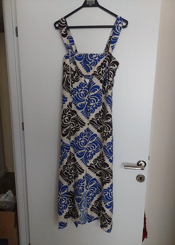 #zara #Mavi #Bağlamalı #Uzun #Bohem #Elbise - Görsel 7