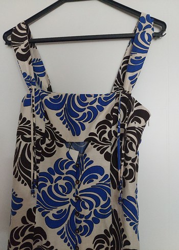 #zara #Mavi #Bağlamalı #Uzun #Bohem #Elbise - Görsel 6