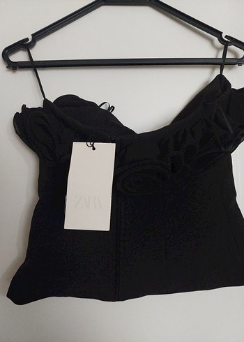 #zara #Siyah #Straplez #Çiçek Detaylı #top #büstiyer #üst - Görsel 7