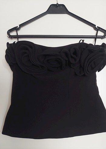 #zara #Siyah #Straplez #Çiçek Detaylı #top #büstiyer #üst - Görsel 10