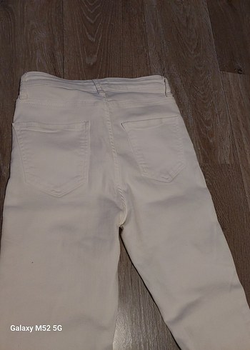 36 Beden Beyaz Regular Fit Midi Kot Pantolon