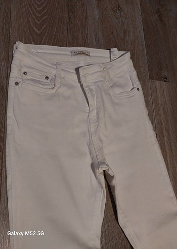 Beyaz Regular Fit Midi Kot Pantolon
