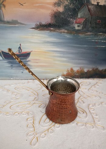 Parlak Kahverengi Bakır Cezve