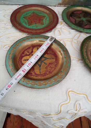 Renkli Nakışlı Parlak Bohem Tabak Seti.koleksiyon ürün