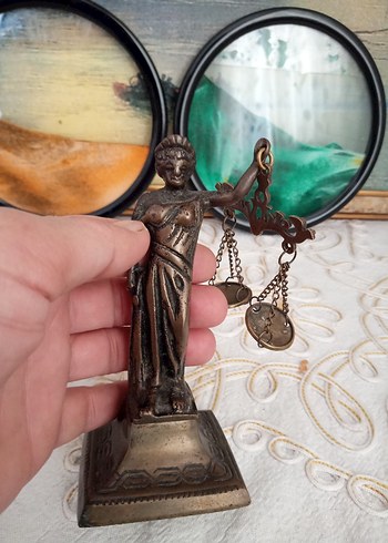 Terazi Figürü antika - Görsel 7