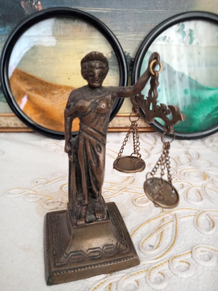 Terazi Figürü antika - Görsel 5