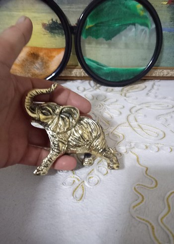 Parlak Altın Fil Figürin - Görsel 5