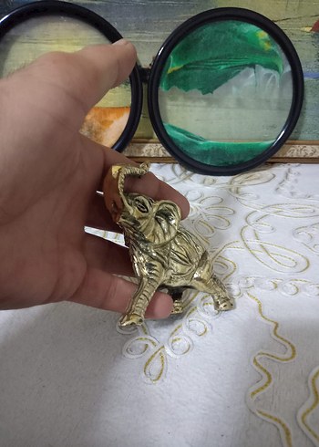 Parlak Altın Fil Figürin - Görsel 6