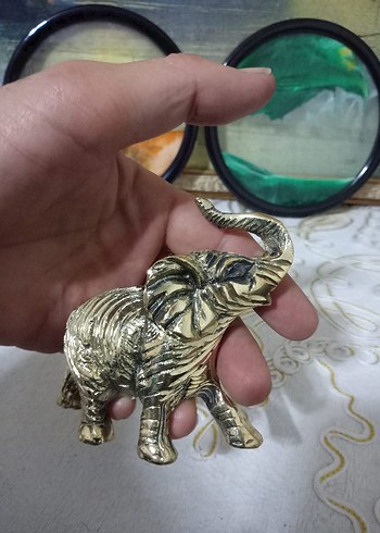 Parlak Altın Fil Figürin - Görsel 7