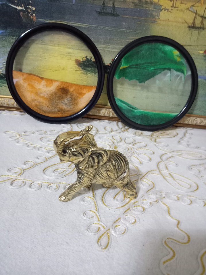 Parlak Altın Fil Figürin - Görsel 3