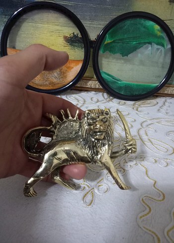 Altın Renkli Aslan Figürü - Görsel 7