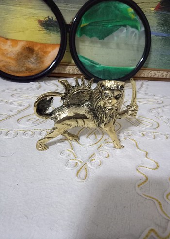 Altın Renkli Aslan Figürü - Görsel 4