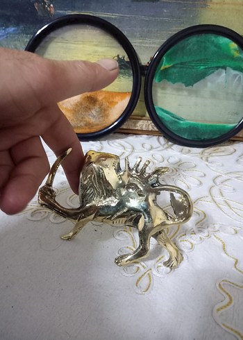 Altın Renkli Aslan Figürü - Görsel 8