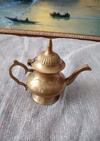 Beden altın Renk Parlak Altın Renkli Demlik pirinç