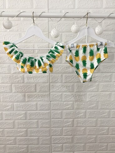 Ananas desenli çocuk bikini ????