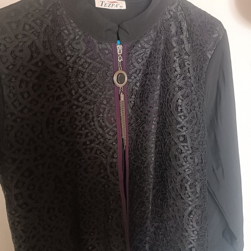 güpür dantel Desenli Uzun  ferace - Görsel 2