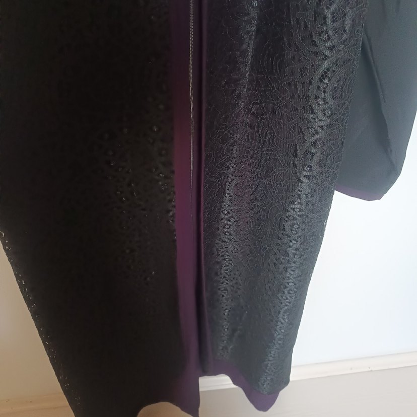 güpür dantel Desenli Uzun  ferace - Görsel 3