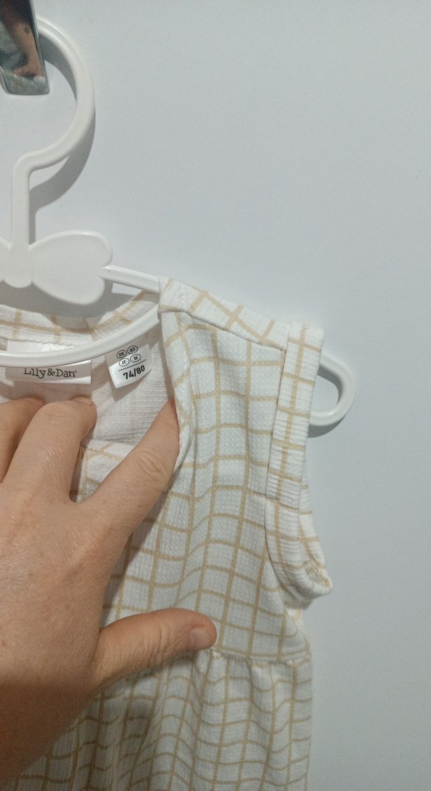 Kız Çocuk Ekoseli Kolsuz Pamuklu Elbise - Görsel 2