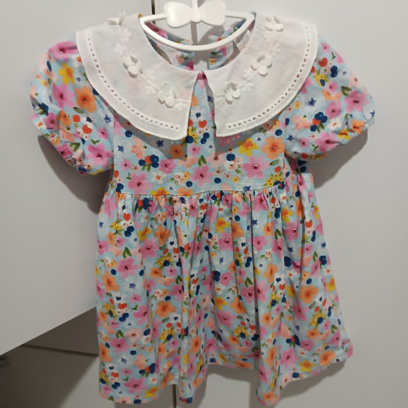 Nakışlı Vintage Kız Elbise - Görsel 2