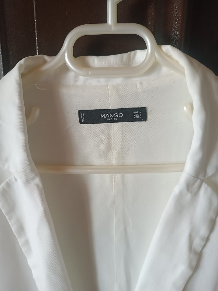 Düğmeli Beyaz Kadın Blazer Ceket - Görsel 2