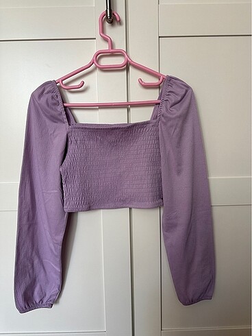 H&m crop uzun kol bluz