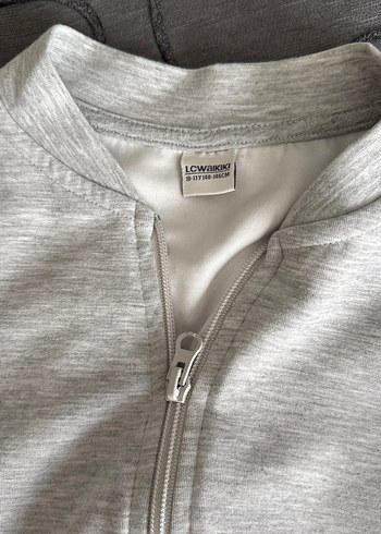 Kız Gri Fermuarlı Sweatshirt ve Eşofman Altı - Görsel 2