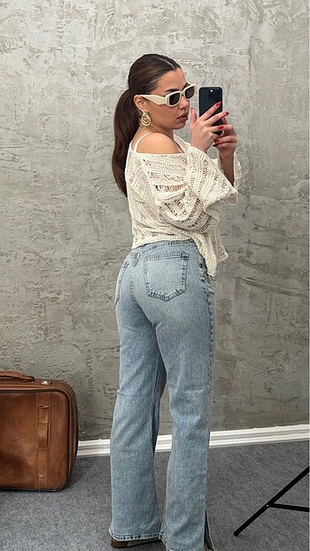 Bershka Cep ve paça detay Jean pantolon