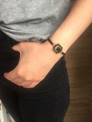 Hand made miyuki C harfi bileklik