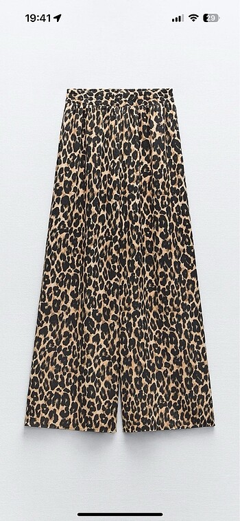 s Beden zara leopar desenli bol pantolon