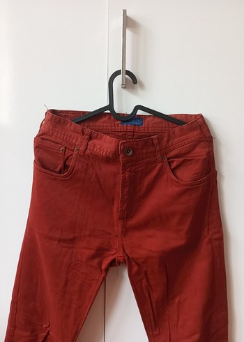 Koyu Kırmızı Zara Erkek Keten Pantolon