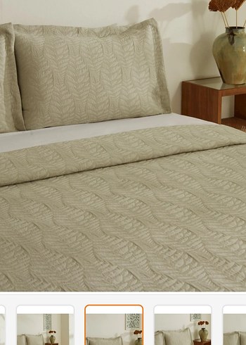 haki Renkli Düz Yatak Örtüsü - Görsel 2