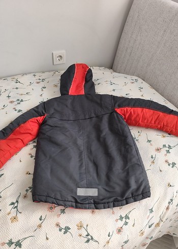 Gri Kapüşonlu Fermuarlı Erkek Çocuk Mont ve toplu satış - Görsel 5