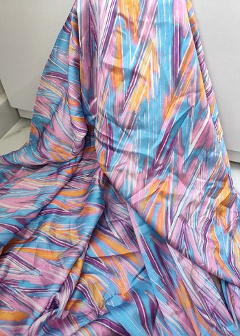 Renkli Kadın Bohem  saten kumaş - Görsel 2