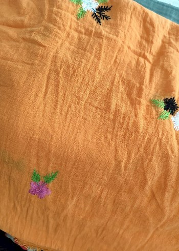 Nakışlı keten kumaş - Görsel 2