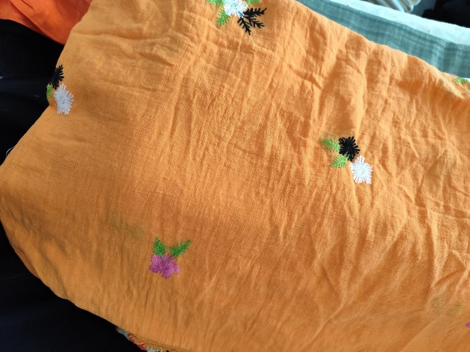 Nakışlı keten kumaş - Görsel 2