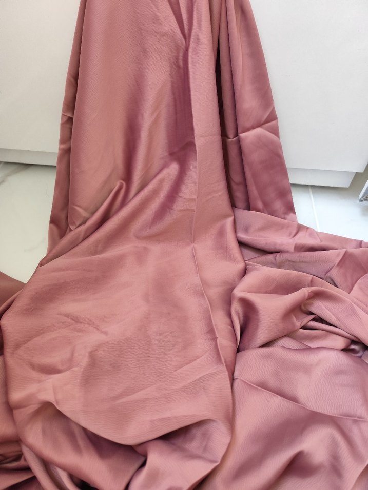 Pastel Pembe saten  Kumaş - Görsel 2