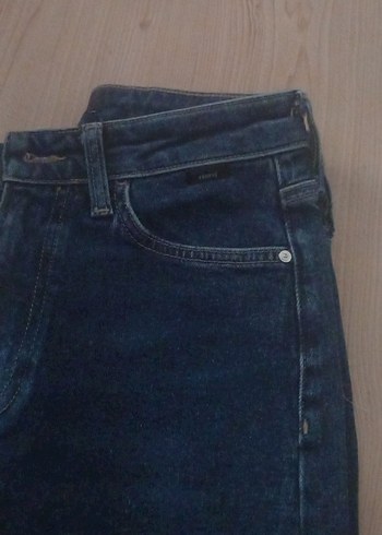 34 Beden Kadın Lacivert Midi Denim Pantolon