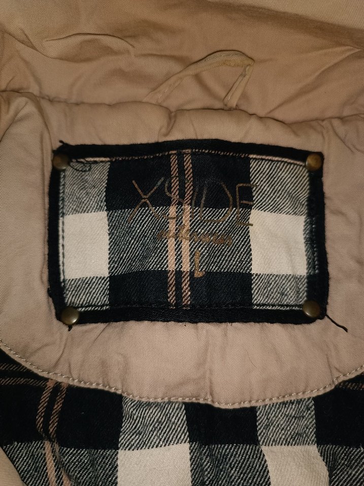 Bej Kadın Midi Ceket, Kapüşonlu, Rahat Kesim - Görsel 3