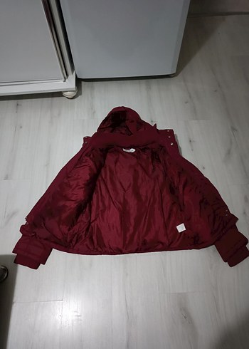 Bordo Fermuarlı Kadın Mont - Görsel 2