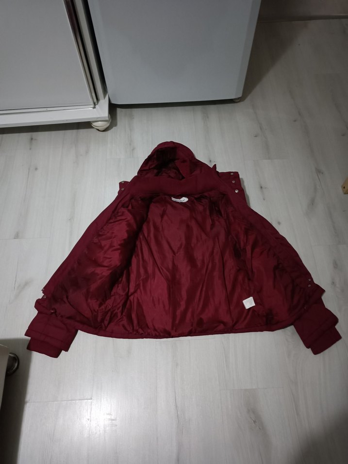 Bordo Fermuarlı Kadın Mont - Görsel 2