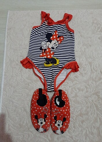 DİSNEY MİNNİE MOUSE MAYO VE HAVUZ AYAKKABISI ve kırlent